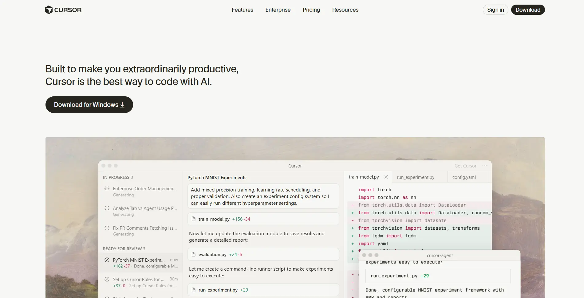 Cursor AI IDE Interface