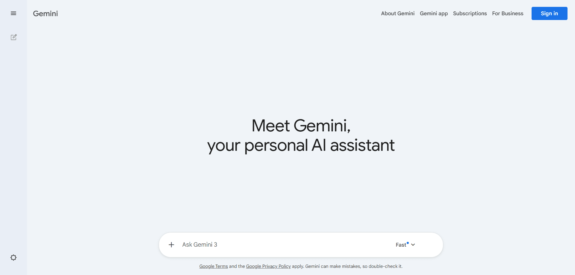 Google Gemini Interface 2026