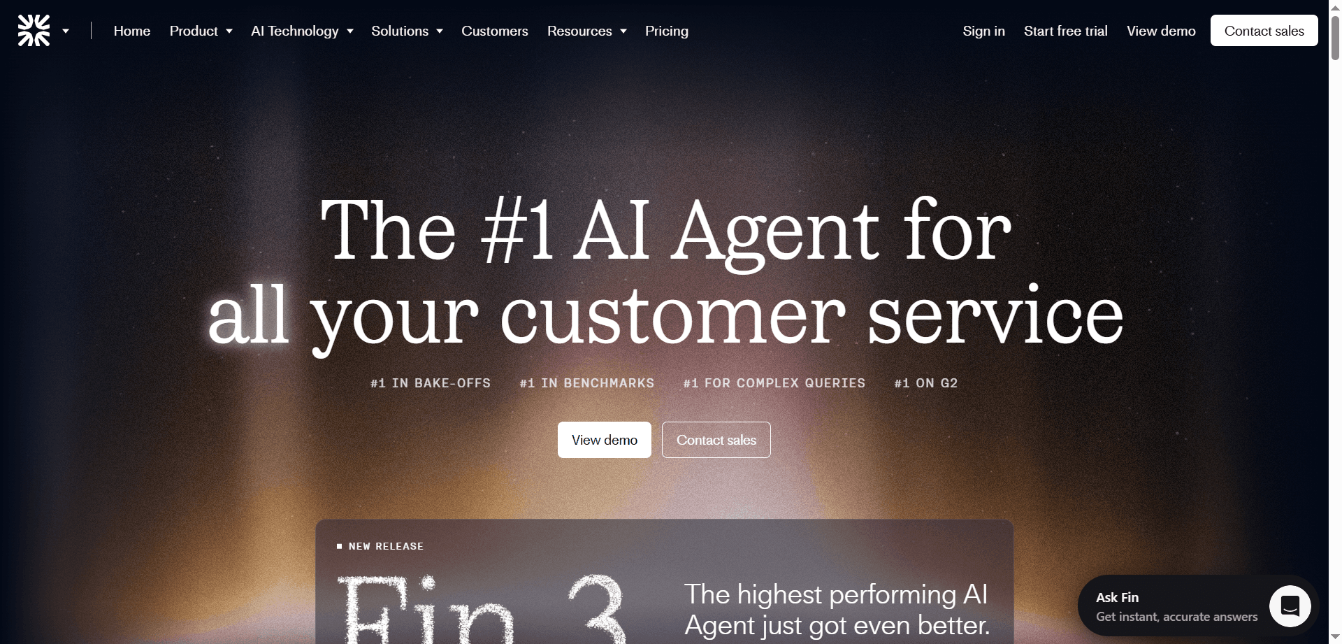 Intercom Fin AI Customer Support
