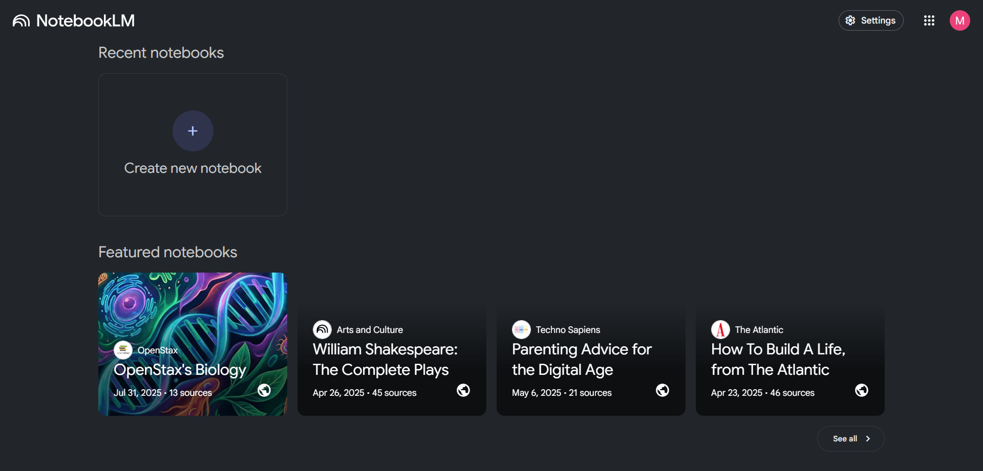 NotebookLM AI Tool Interface