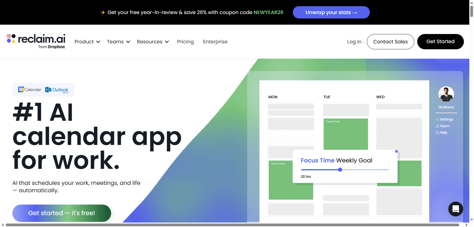Reclaim AI Tool Interface