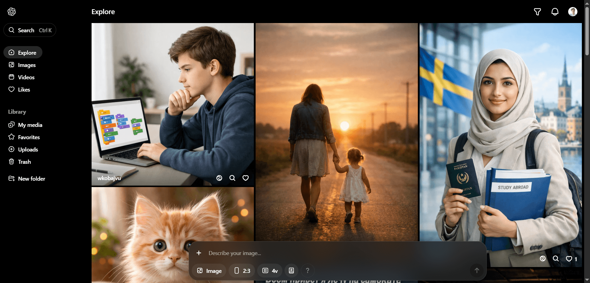 OpenAI Sora Video Generation Interface