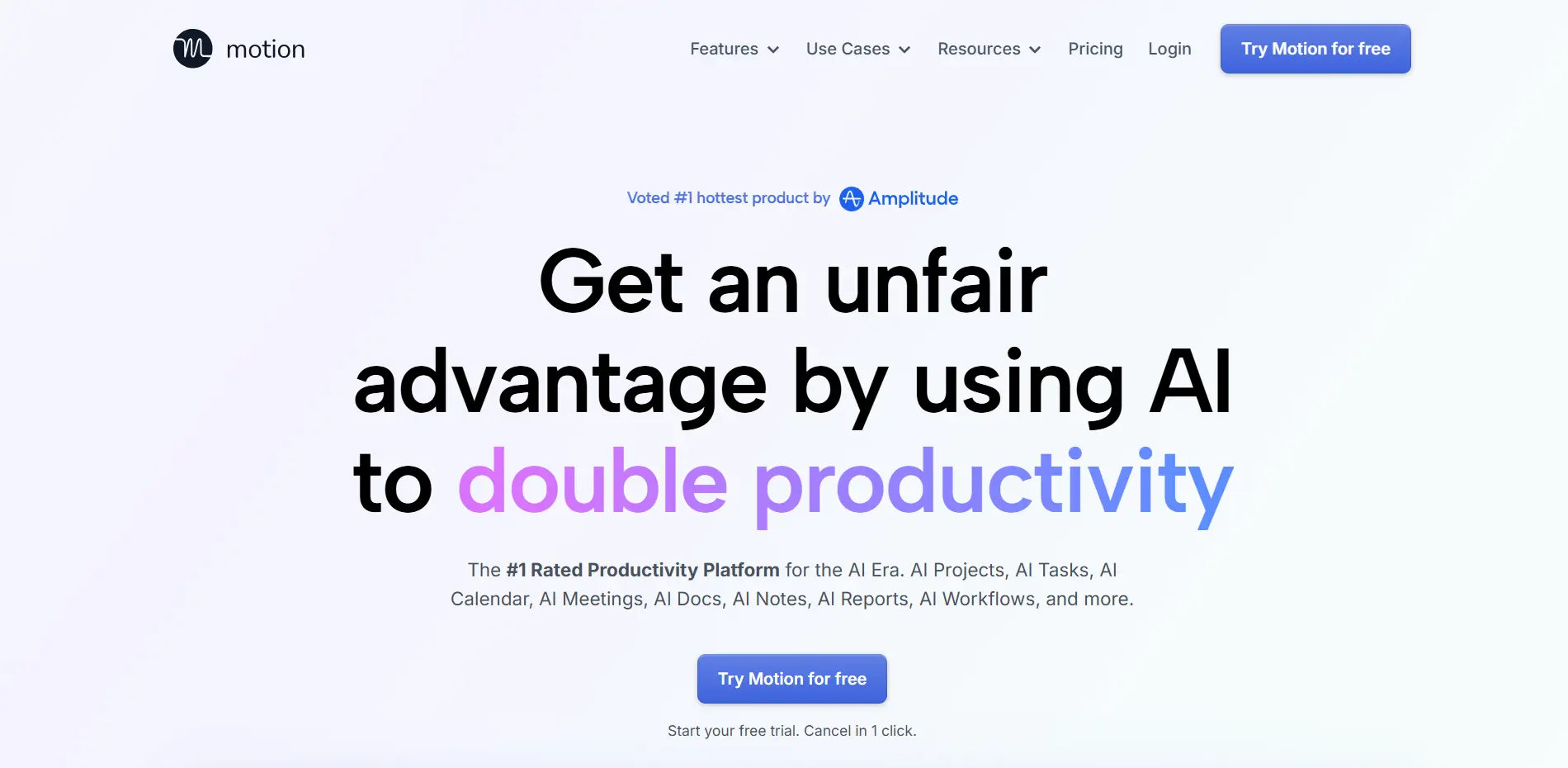 Motion AI Calendar and Task Management